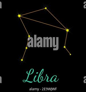 Libra vector constellation with stars Stock Vector