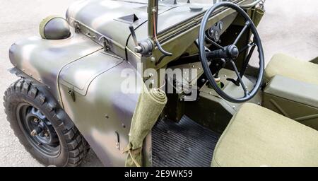 Samara, Russia - May 19, 2018: Soviet vintage offroad military command car GAZ-67 Stock Photo