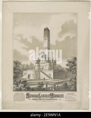 National Lincoln Monument, Oak Ridge Cemetery, Springfield, Ills. - Strobridge & Co. eng. Cincinnati, O. Stock Photo