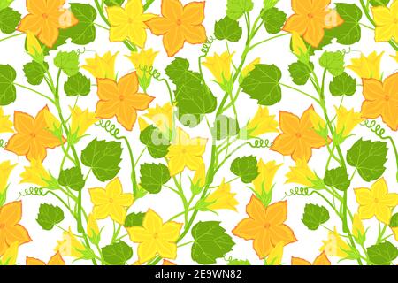 Bright yellow floral summer pattern Stock Vector