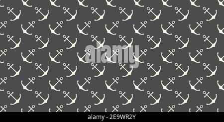 Nautical seamless pattern with geometric ship anchors Stock Vector