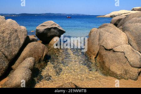 Palau, Sardinia, Italy. Typical granite rock of Gallura  (scanned from colorslide) Stock Photo