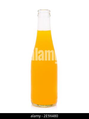 Orange juice bottle isolated on white background. Stock Photo