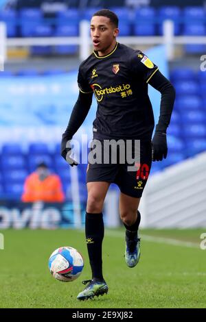 Coventry, UK. 06th Feb, 2021. Coventry, West Midlands, UK. 6th February 2021; St Andrews Stadium, Coventry, West Midlands, England; English Football League Championship Football, Coventry City versus Watford Watford; Jo&#xe3;o Pedro of Watford Credit: Action Plus Sports Images/Alamy Live News Credit: Action Plus Sports Images/Alamy Live News Stock Photo