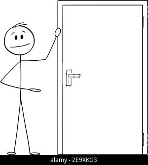 Cartoon Drawing of Closed Door With Welcome Text on Mat or Doormat Stock  Vector Image & Art - Alamy
