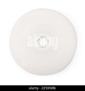 Realistic white cd template isolated on white background with clipping path. Stock Photo