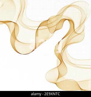 of abstract wave lines gold flowing isolated on white background for design elements or separator in concept of luxury technology, science, music or Stock Photo