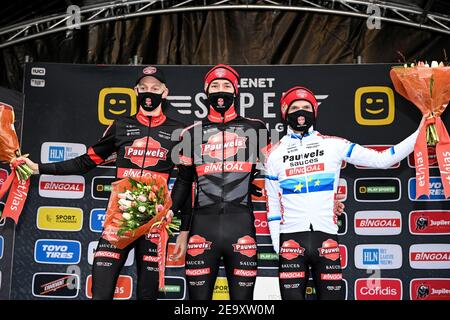 Belgian Eli Iserbyt And Belgian Michael Vanthourenhout Pictured In ...