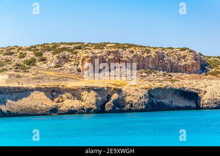 Sea caves at cap greco in the south-eastern cyprus Stock Photo