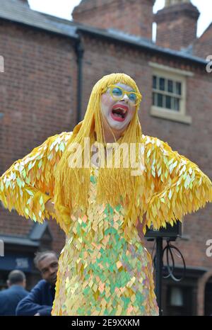 Drag queen Ginny Lemon who featured in the TV series RuPaul’s Drag Race UK photographed at an event in Birmingham city centre. Stock Photo