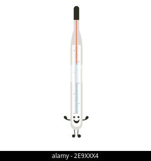 Funny medicine thermometer character happiness. Humor medical emoticons thermometer cheerful. Cartoon work emoji character health care pharmacy. Happy Stock Vector
