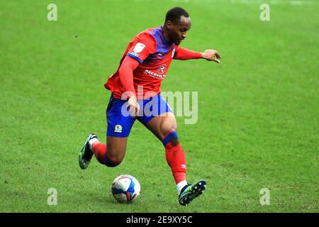 London, UK. 06th Feb, 2021. Ryan Nyambe of Blackburn Rovers in action during the game. EFL Skybet Championship match, Queens Park Rangers v Blackburn Rovers at The Kiyan Prince Foundation Stadium, Loftus Road in London on Saturday 6th February 2021. this image may only be used for Editorial purposes. Editorial use only, license required for commercial use. No use in betting, games or a single club/league/player publications. pic by Steffan Bowen/Andrew Orchard sports photography/Alamy Live news Credit: Andrew Orchard sports photography/Alamy Live News Stock Photo