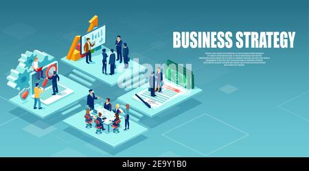 Vector of an open space office with business people working as a team to provide best customer service Stock Vector