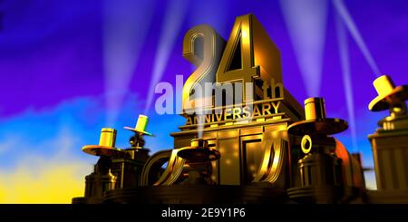 Number 24 3d Sign Yellow Color Stock Illustration 1704508615