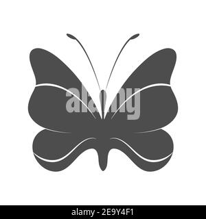 Silhouette of butterfly. Vector illustration for creative design, logo, website and app. Flat Style Stock Vector