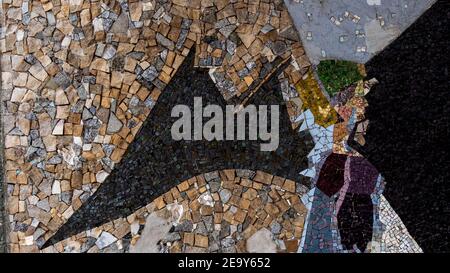 Colorful mosaic on a facade Stock Photo