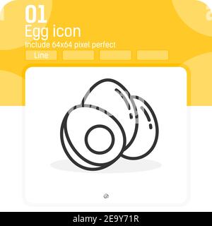 an egg icon vector sign with line style isolated on white background. Vector illustration eggs icon sign symbol icon concept for web, ui, ux, website Stock Vector