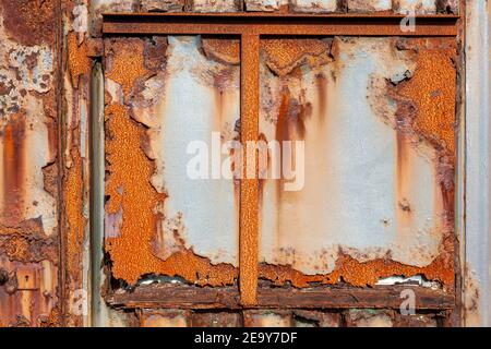 Rust stain weathered texture iron steel metal background with rusty peeling blistering paint stock photo Stock Photo
