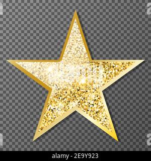 Glitter gold star design element