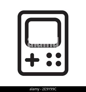 Gaming portable device outline icon isolated on white background. Stock Vector