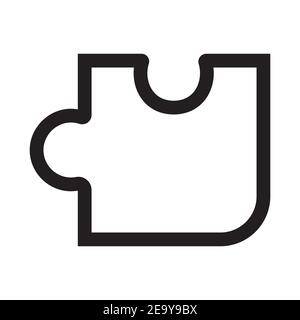 Puzzle outline icon isolated on white background. Stock Vector