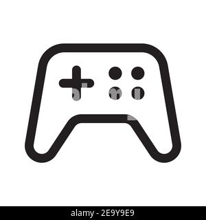 Joystick consoles outline icon isolated on white background. Stock Vector