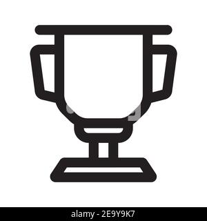 Winner Cup outline icon isolated on white background. Stock Vector