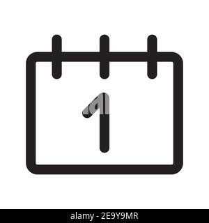 The calendar outline icon isolated on white background. Stock Vector