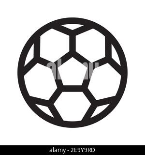 Soccer ball outline icon isolated on white background. Stock Vector