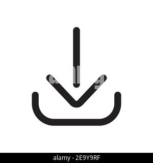 download outline icon isolated on white background. Stock Vector