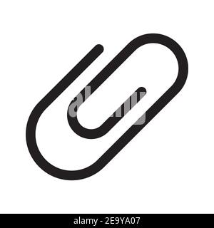 paperclip outline icon isolated on white background. Stock Vector