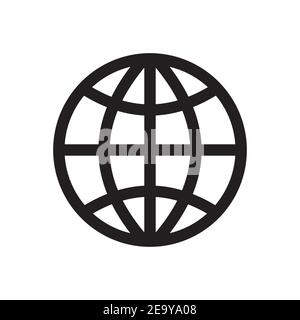 globe outline icon isolated on white background. Stock Vector