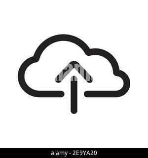 Upload outline icon isolated on white background. Stock Vector