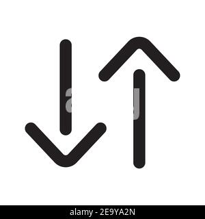 Data exchange outline icon isolated on white background. Stock Vector
