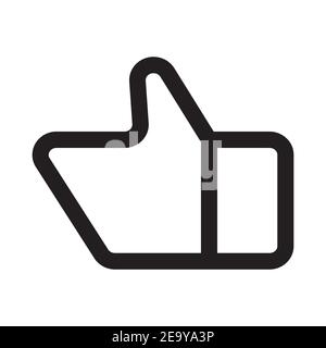 Thumbs up outline icon isolated on white background. Stock Vector