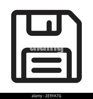 Save outline icon isolated on white background. Stock Vector