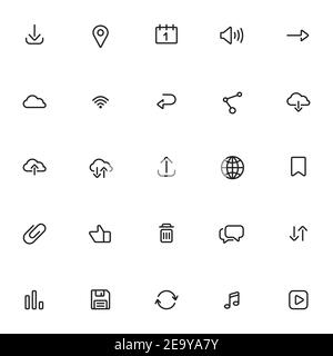 Social networks outline icon isolated on white background. Stock Vector
