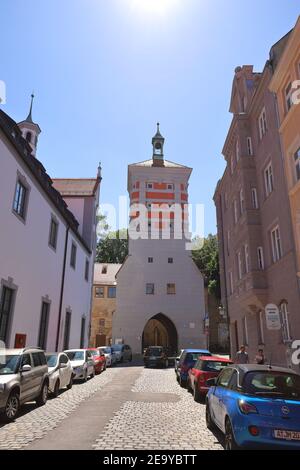 GERMANY, AUGSBURG - AUGUST 18, 2019: Rotes Tor in Augsburg Stock Photo