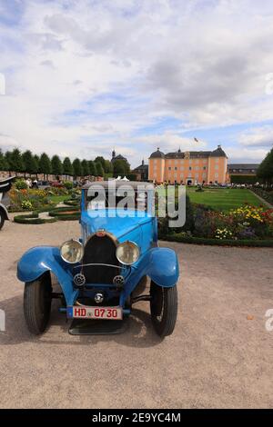 GERMANY, SCHWETZINGEN -  SEPTEMBER 01, 2019: Bugatti T44 from 1929 exhibited at the 15. Internat. Concours d'Elegance Automobile - CLASSIC-GALA Stock Photo