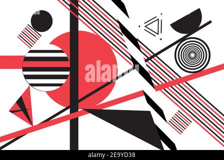 Abstract vector background with different geometric elements on a retro background Stock Vector