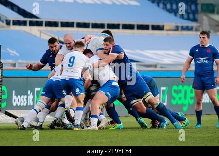 Rome, Italy. 06th Feb, 2021. Maul Italy during the 2021 Six Nations championship rugby union match between Italy and France on January 6, 2021 at Stadio Olimpico in Rome, Italy - Photo Nderim Kaceli / DPPI / LM Credit: Gruppo Editoriale LiveMedia/Alamy Live News Stock Photo