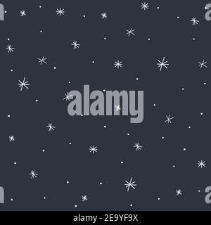 Pattern with night sky and stars Stock Vector