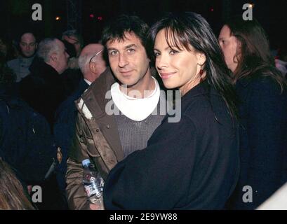 Philippe Kelly and his wife actress Mathilda May pose prior French designer Christian Lacroix's Haute-Couture Spring-Summer 2005 collection presentation in Paris, France, January 25, 2005. Photo by Pierre Hounsfield/ABACA. Stock Photo
