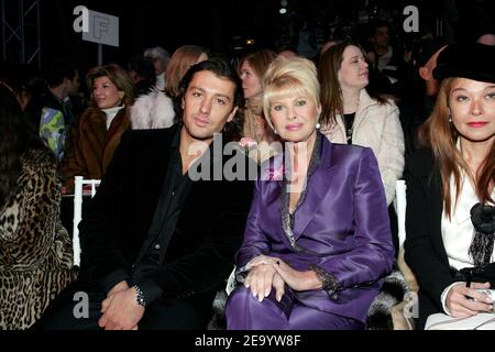 Ivana Trump and her boyfriend Rossano Rubicondi pose prior French designer Christian Lacroix's Haute-Couture Spring-Summer 2005 collection presentation in Paris, France, January 25, 2005. Photo by Pierre Hounsfield/ABACA. Stock Photo