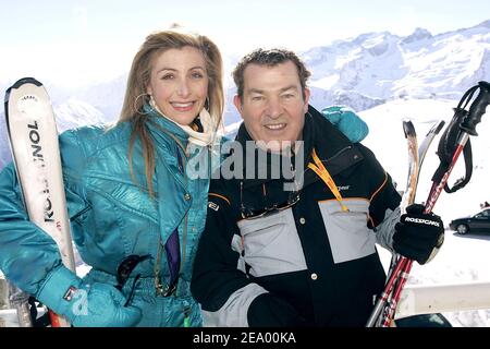 French actor Martin Lamotte and his wife Karine attend the 6th International TV Film Festival held in Luchon, southwestern France, on February 5, 2005. Photo by Patrick Bernard/ABACA. Stock Photo