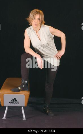 French Handball player Veronique Pecqueux Rolland attends the party held in the Adidas store in Paris, France on February 16, 2005, to launch the new Adidas women's fashion line designed by British fashion designer Stella McCartney. Photo by Stephane Kempinaire/Cameleon/ABACA. Stock Photo