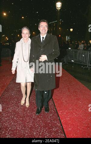 Michel Denisot and his wife arrive at the Fouquet's for the after party following the 30th Cesar Awards ceremony, in Paris, France, on February 26, 2005. Photo by Klein-Zabulon/ABACA. Stock Photo