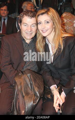 French actor Marin Lamotte and his wife pictured before the presentation of French fashion designer Stephane Rolland for the Jean-Louis Scherrer Ready-to-Wear Fall-Winter 2005-2006 collection presentation in Paris-France on March 6, 2005. Photo by Klein-Hounsfield/ABACA. Stock Photo