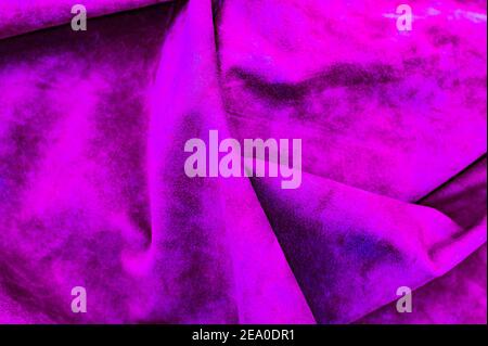 Velvet texture of seamless leather. Felt material macro. purple suede texture. leather Stock Photo