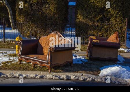 Abandoned chairs Stock Photo